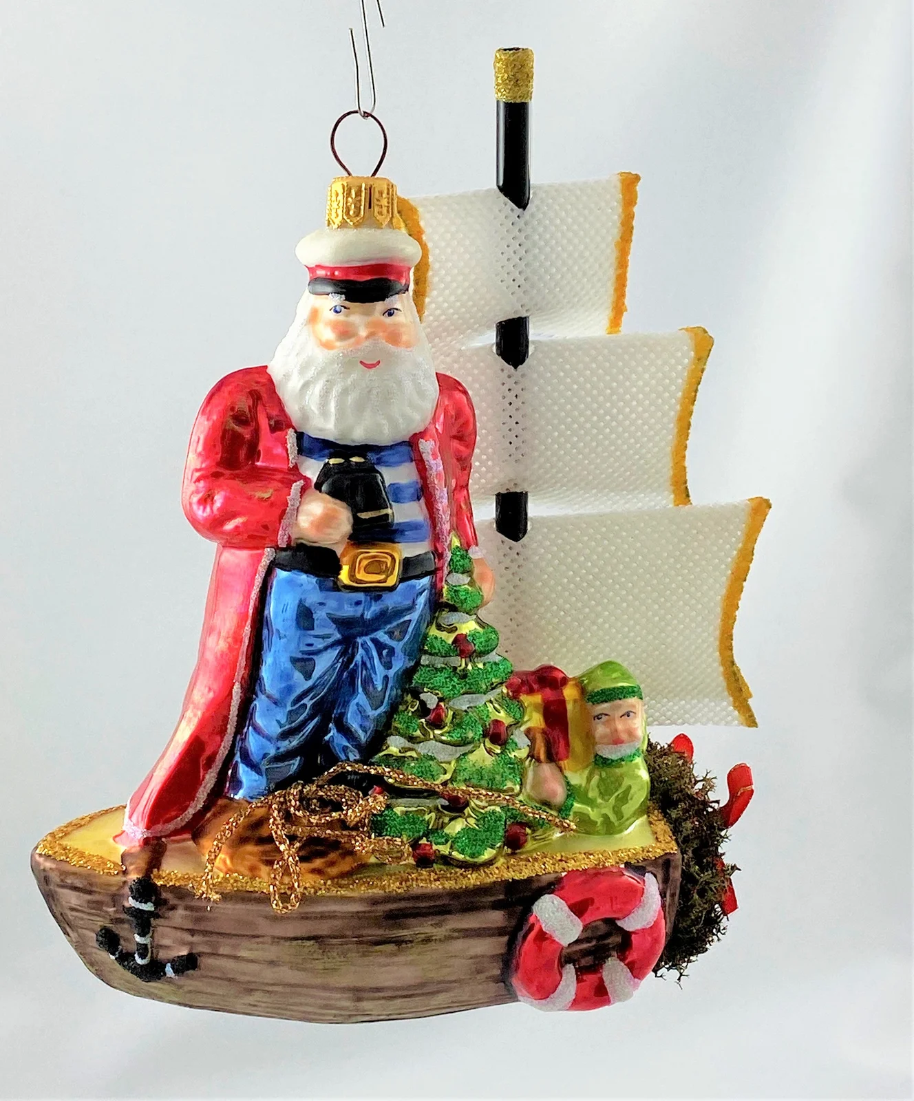 Glassware Seefahrer Santa bringt die Geschenke mit der Windjammer