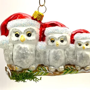 Hanco Familie Schnee-Eule freut sich auf Weihnachten