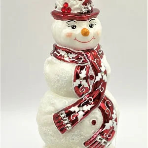 Hanco Schneemann mit rotem Schal und Hut