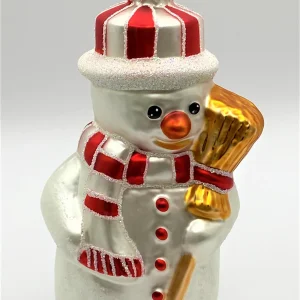 Sonstige Schneemann mit gestreiftem Hut und Besen
