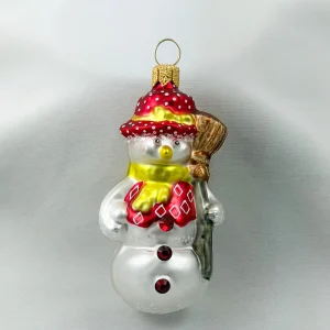 Sonstige Schneemann mit Besen und rotem Hut