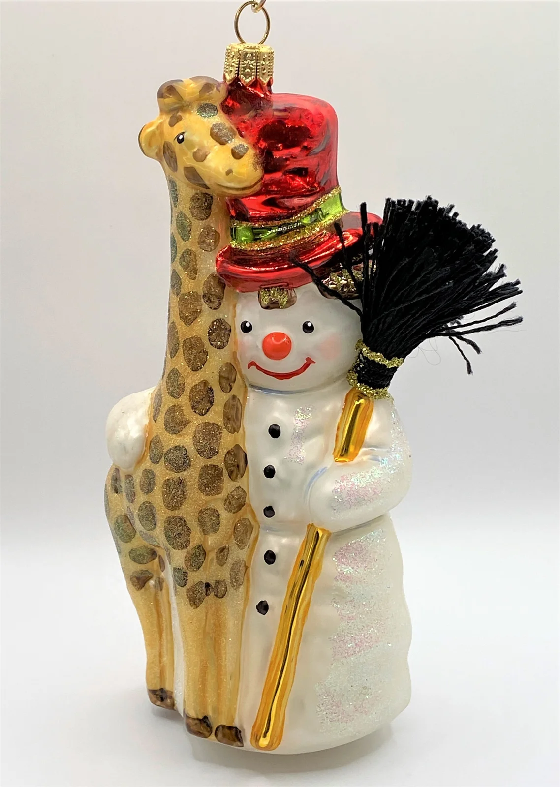 Glassware Schneemann mit Giraffe