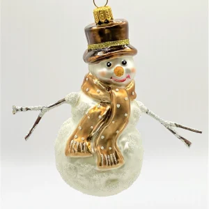 Hanco Schneemann mit braunem Schal und Hut