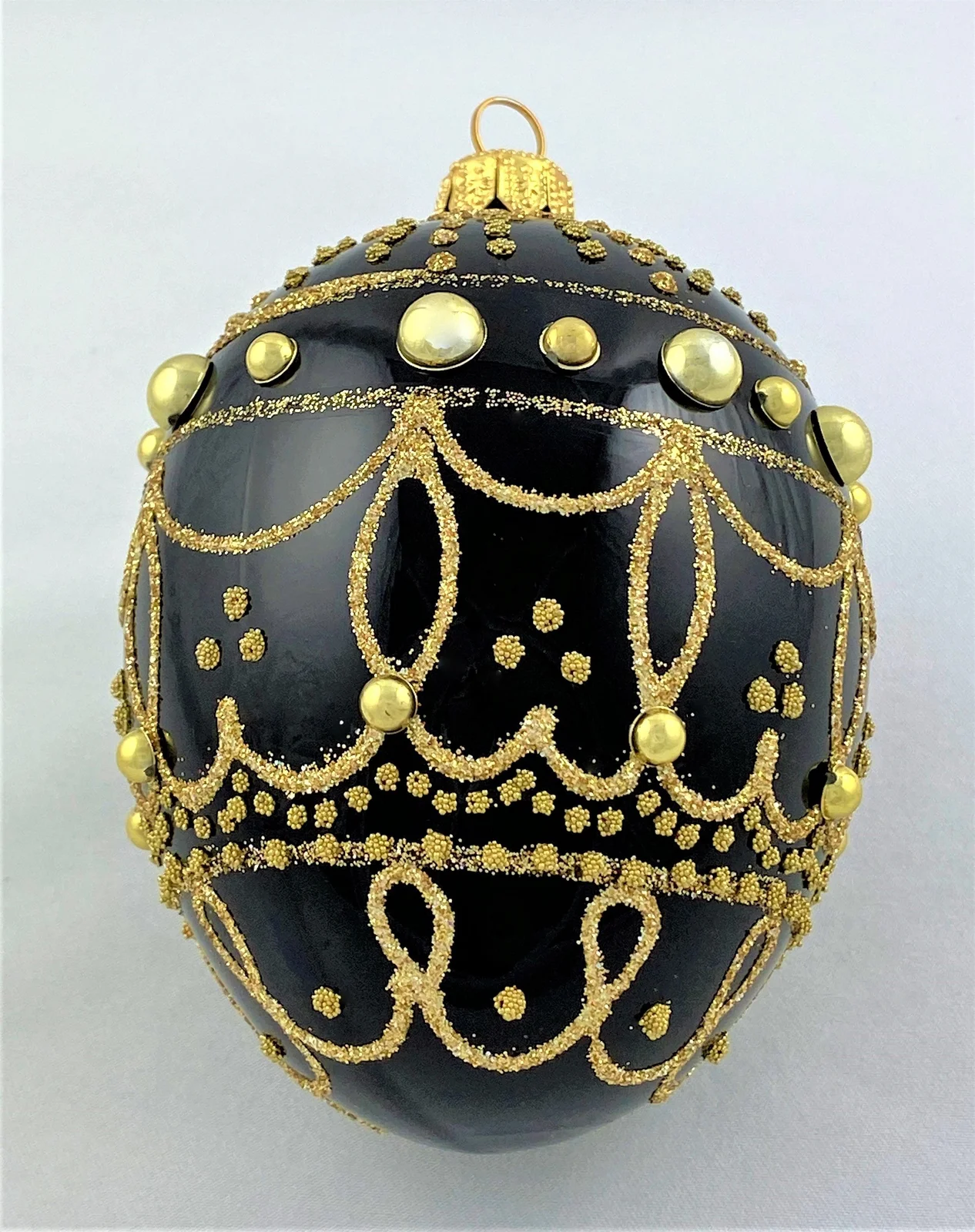 Dagmara Ei-Form schwarz glanz im Biedermeier-Stil