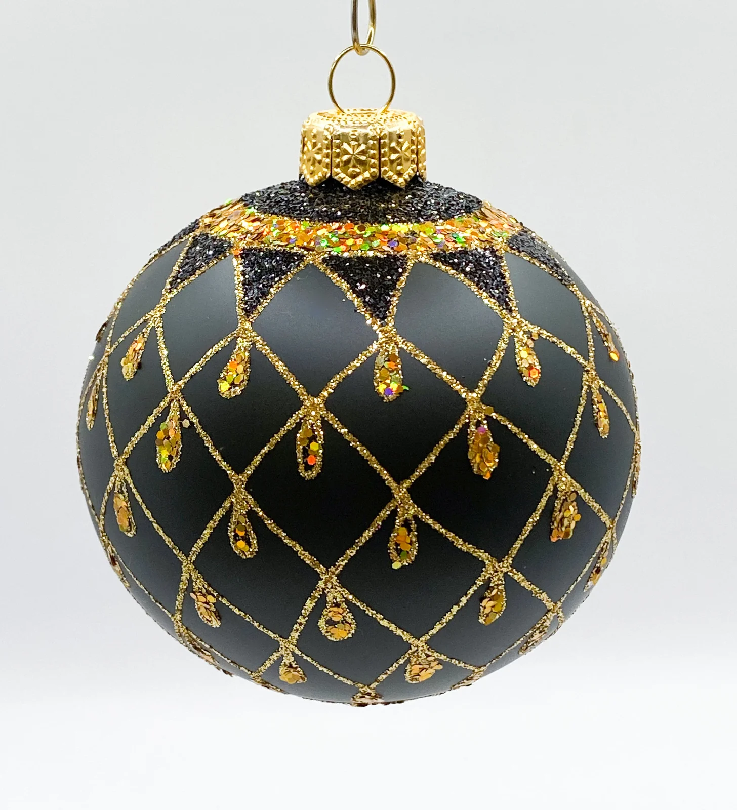GMC Kugel schwarz mit Gold-Gittermuster