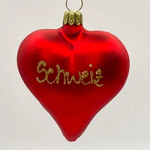 Thüringer Rotes Herz mit Aufschrift " Schweiz "