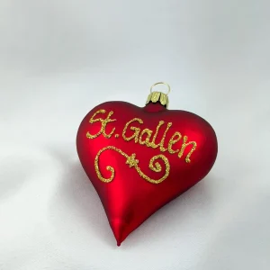 Thüringer Rotes Herz mit Aufschrift " St.Gallen "