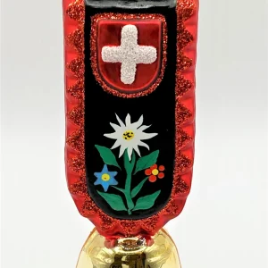 Glaspol Souvenir - Kuhglocke mit Alpenblumen