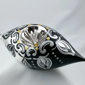 Wiktoria Grosse Olive in Silber/Schwarz mit silbernem Reflex