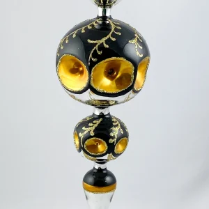 Wiktoria Grosse Fantasie-Form in Silber/Schwarz mit goldenen Reflexen