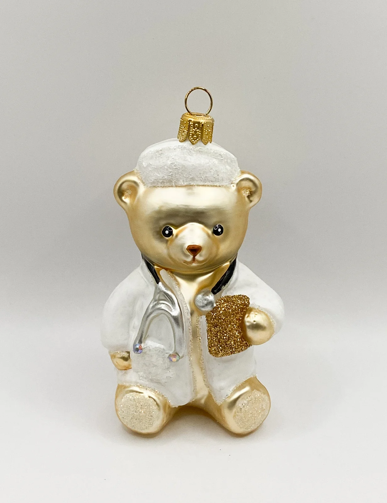 GMC Teddybär im Arzt-Kittel mit Stethoskop