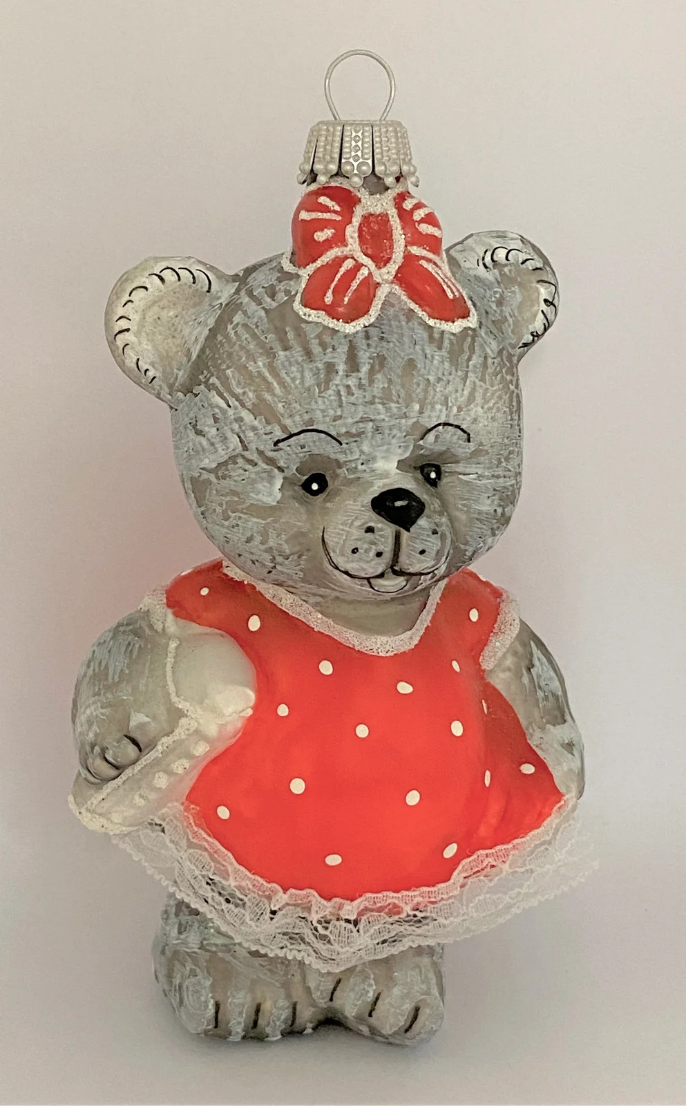 Christborn Bären Mädchen im roten Kleidchen, mit Buch