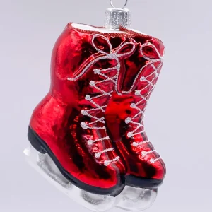 Hanco Glänzend roter Damen-Schlittschuh