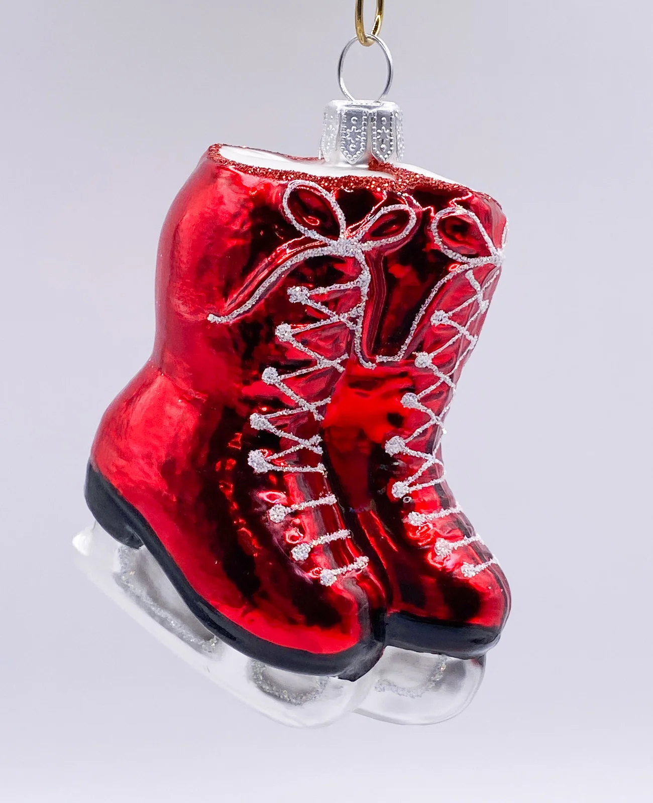 Hanco Glänzend roter Damen-Schlittschuh