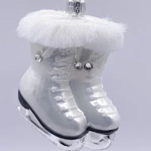 Hanco Weisser Damen-Schlittschuh mit weissem Pelz