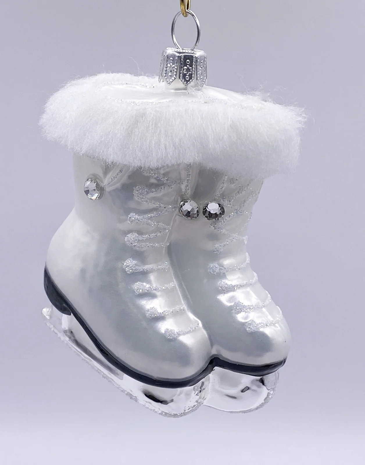 Hanco Weisser Damen-Schlittschuh mit weissem Pelz