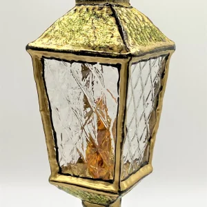 Wiktoria Grosse goldene Laterne mit Kerze