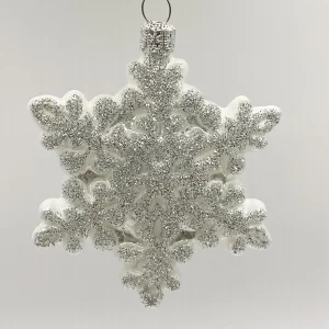 GMC Weisse Schneeflocke mit silbernem Glitzer