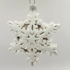 GMC Silberne Schneeflocke mit weissem Glitzer