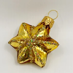 Glaspol Golden glänzendes Sternchen