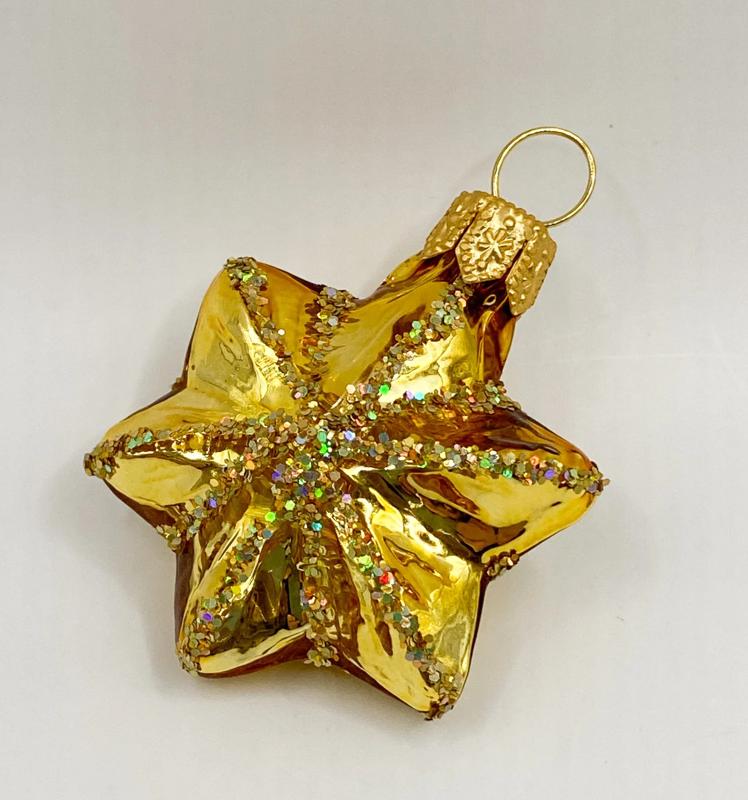 Glaspol Golden glänzendes Sternchen