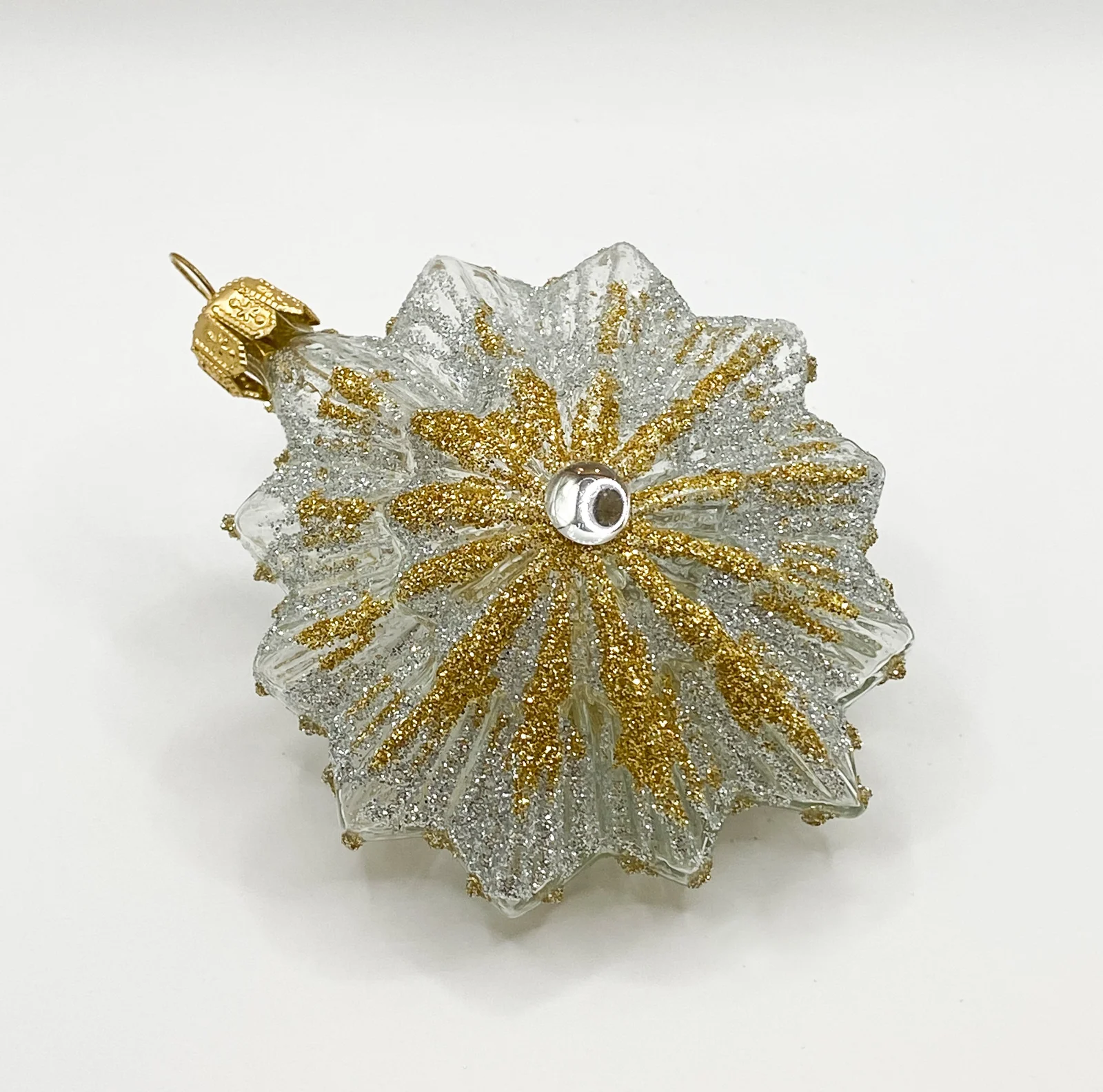 Szklo Stilisierter Stern transparent mit Gold-Silber-Dekor