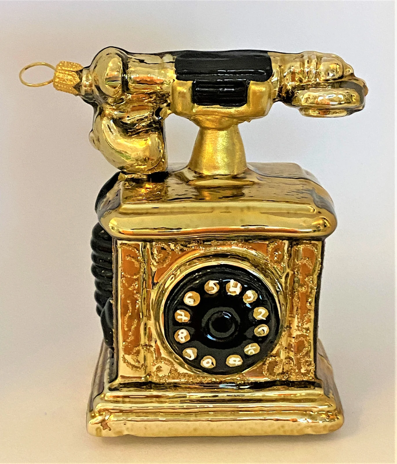 GMC Nostalgisches Telefon antikgold mit schwarzer Wählscheibe