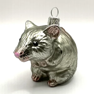 Glaspol Neugierige graue Maus