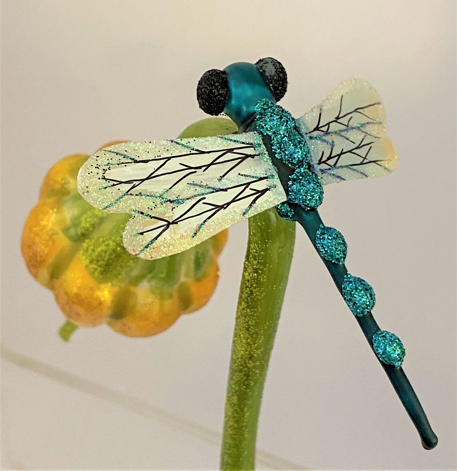 Wiktoria Libelle sitzt auf einer Blüte