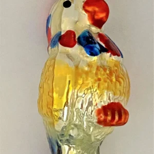Glaspol Kleiner Papagei mit blauen Federn