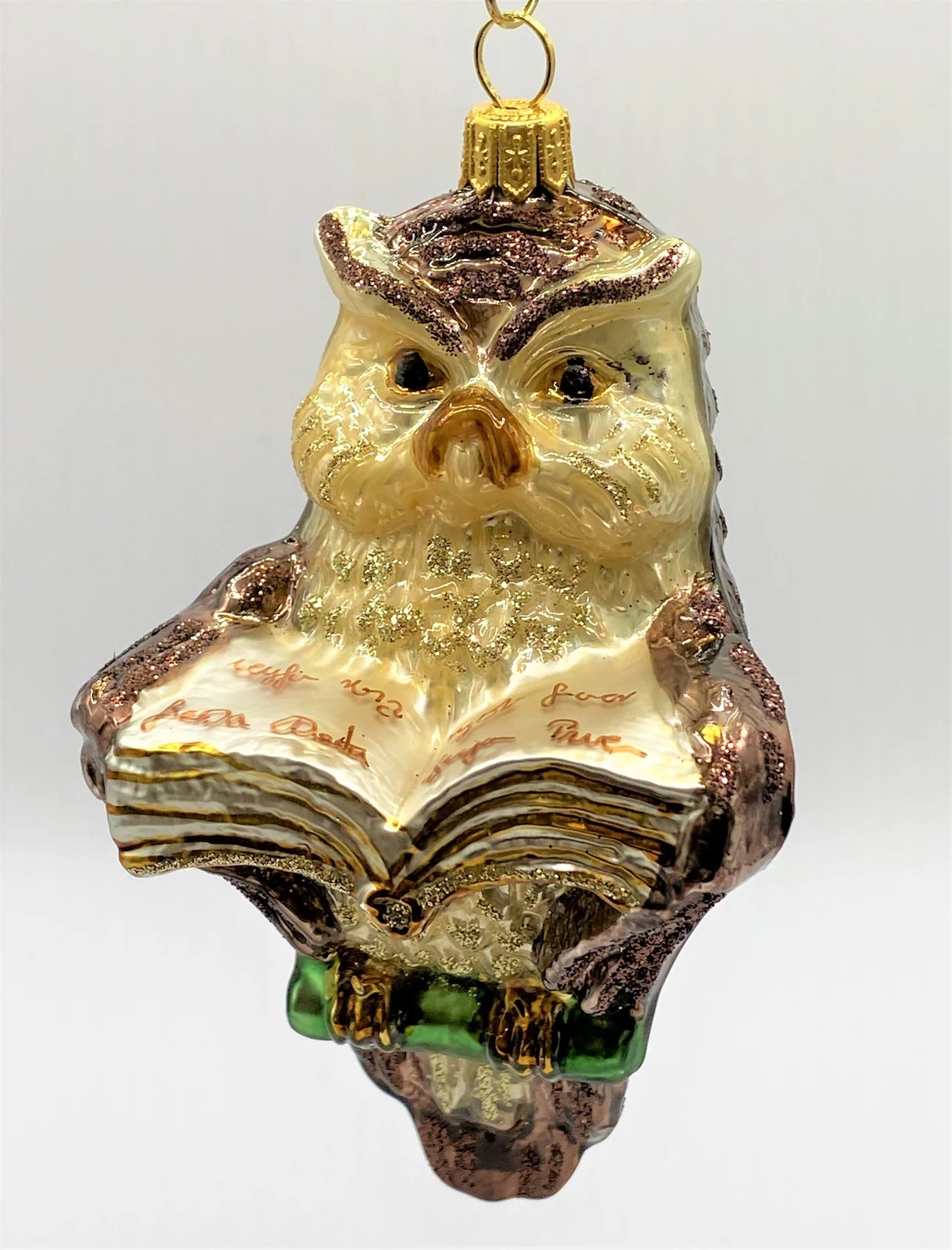 Glassware Braune Eule mit Buch