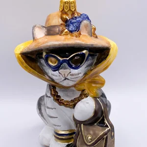 Komozja Graue Tiger-Katze mit Strohhut und Sonnenbrille, KOMOZJA MOSTOWSKI
