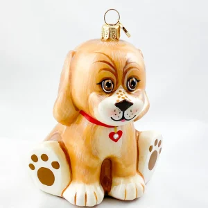 GlitterLab Süsser Hundewelpe mit rotem Herzchen-Halsband, GlitterLab