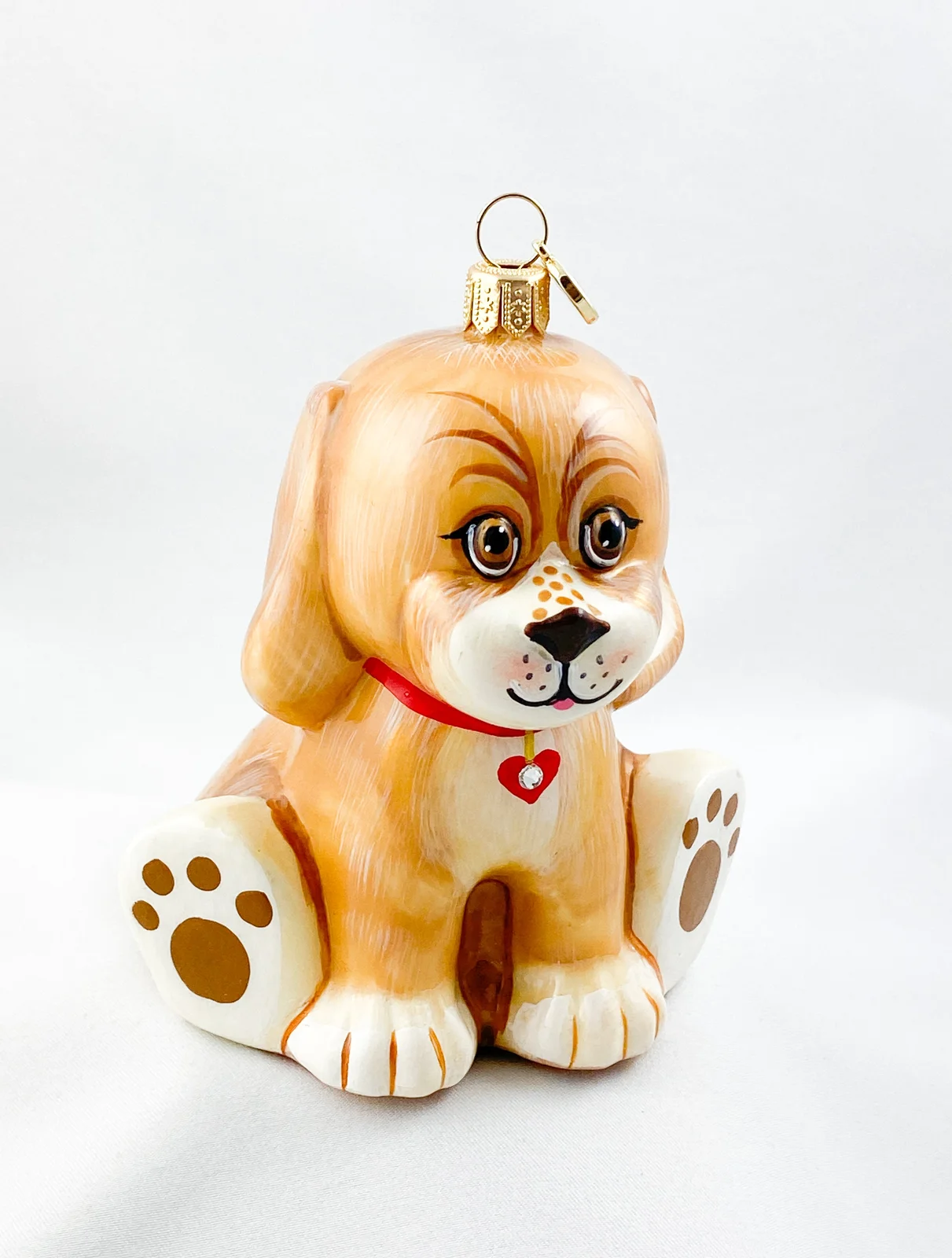 GlitterLab Süsser Hundewelpe mit rotem Herzchen-Halsband, GlitterLab