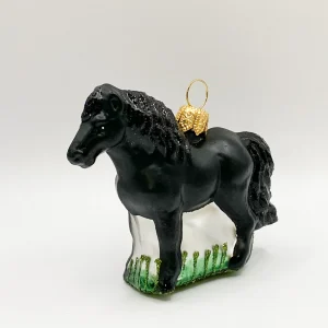 Glaspol Kleines schwarzes Pferd