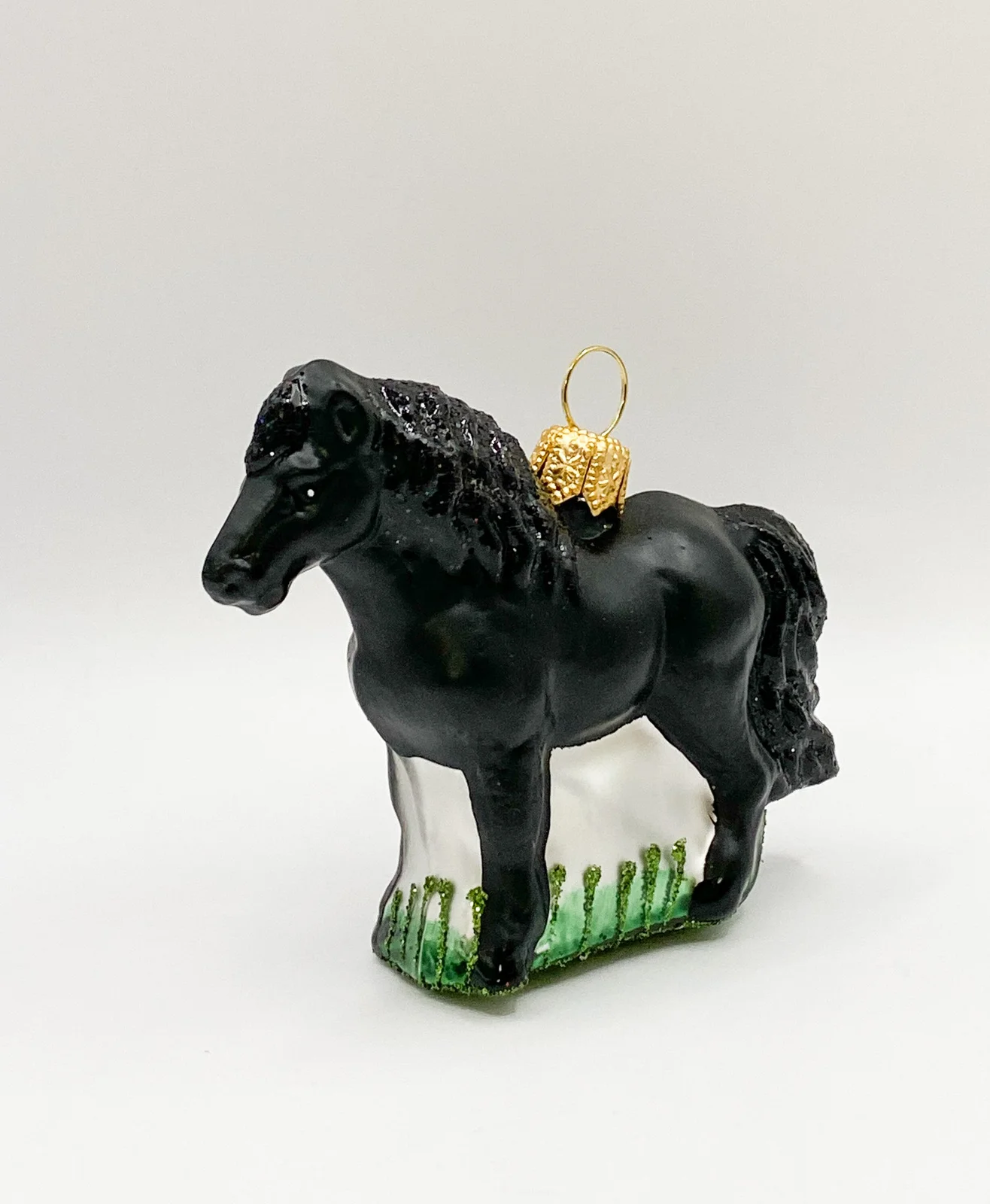 Glaspol Kleines schwarzes Pferd