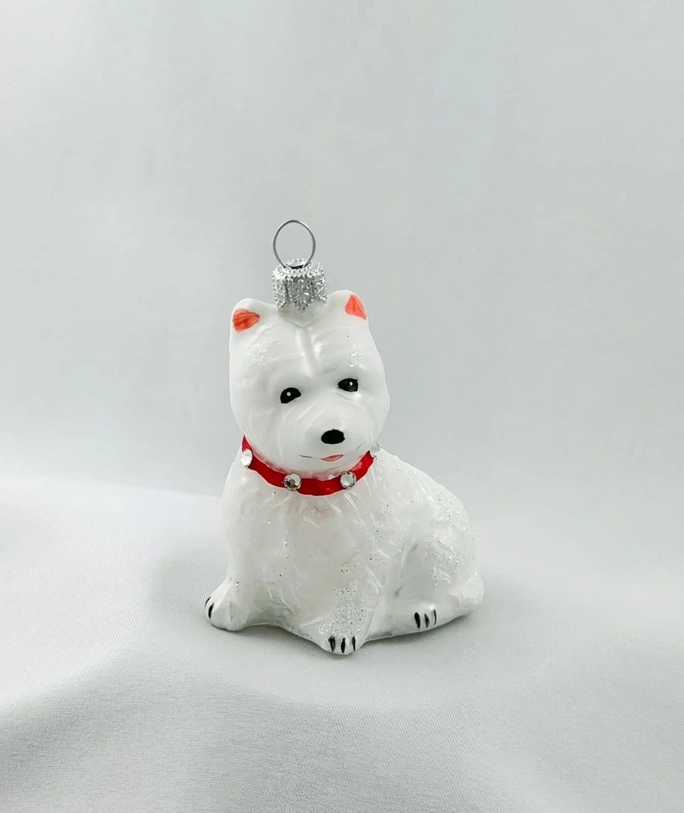 Hanco West Highland-Terrier-Hund mit rotem Glitzer-Halsband