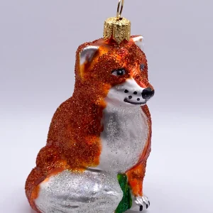 Glaspol Fuchs mit buschigem Schwanz