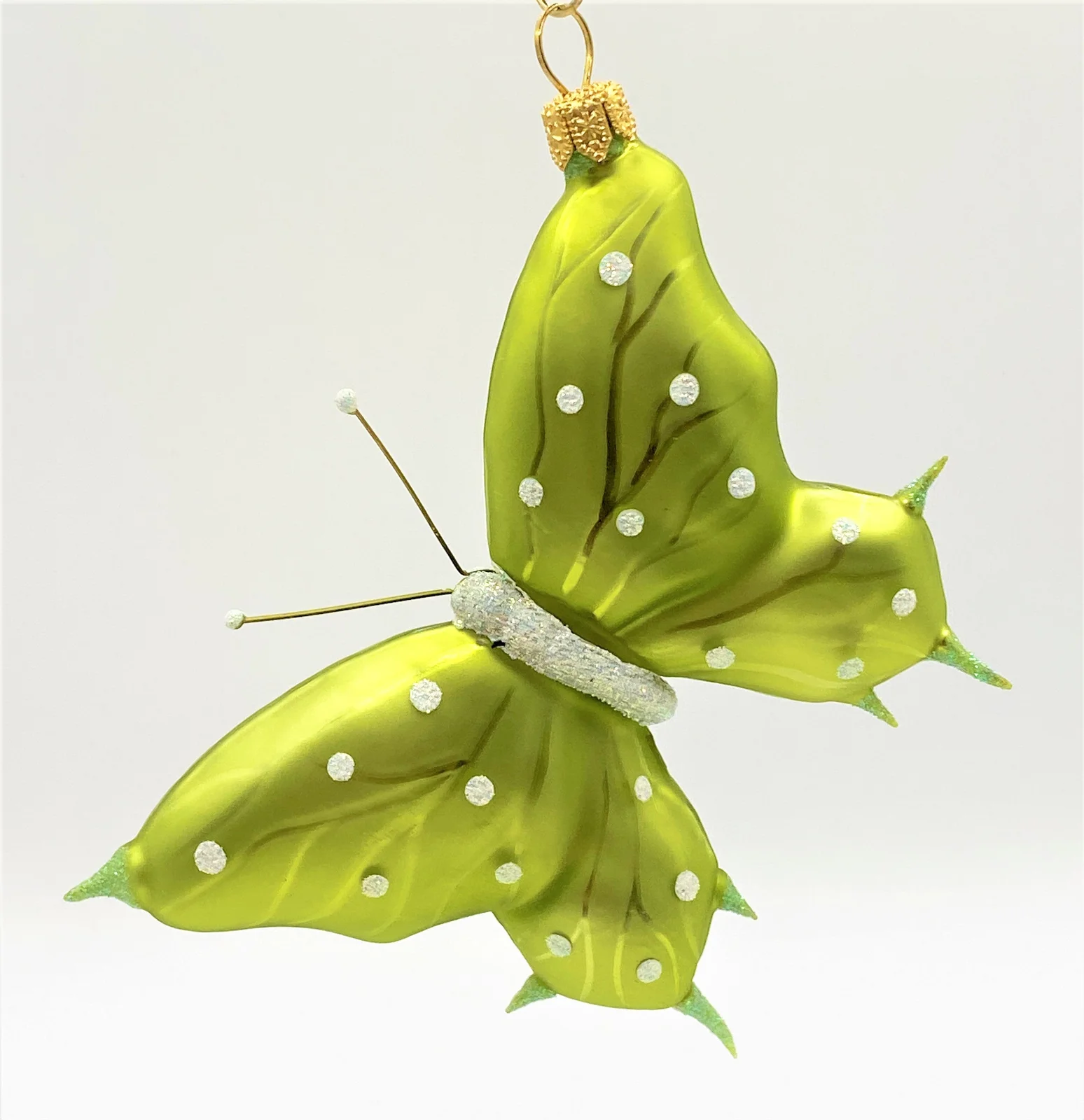 Hanco Schmetterling hellgrün, weisse Tupfen