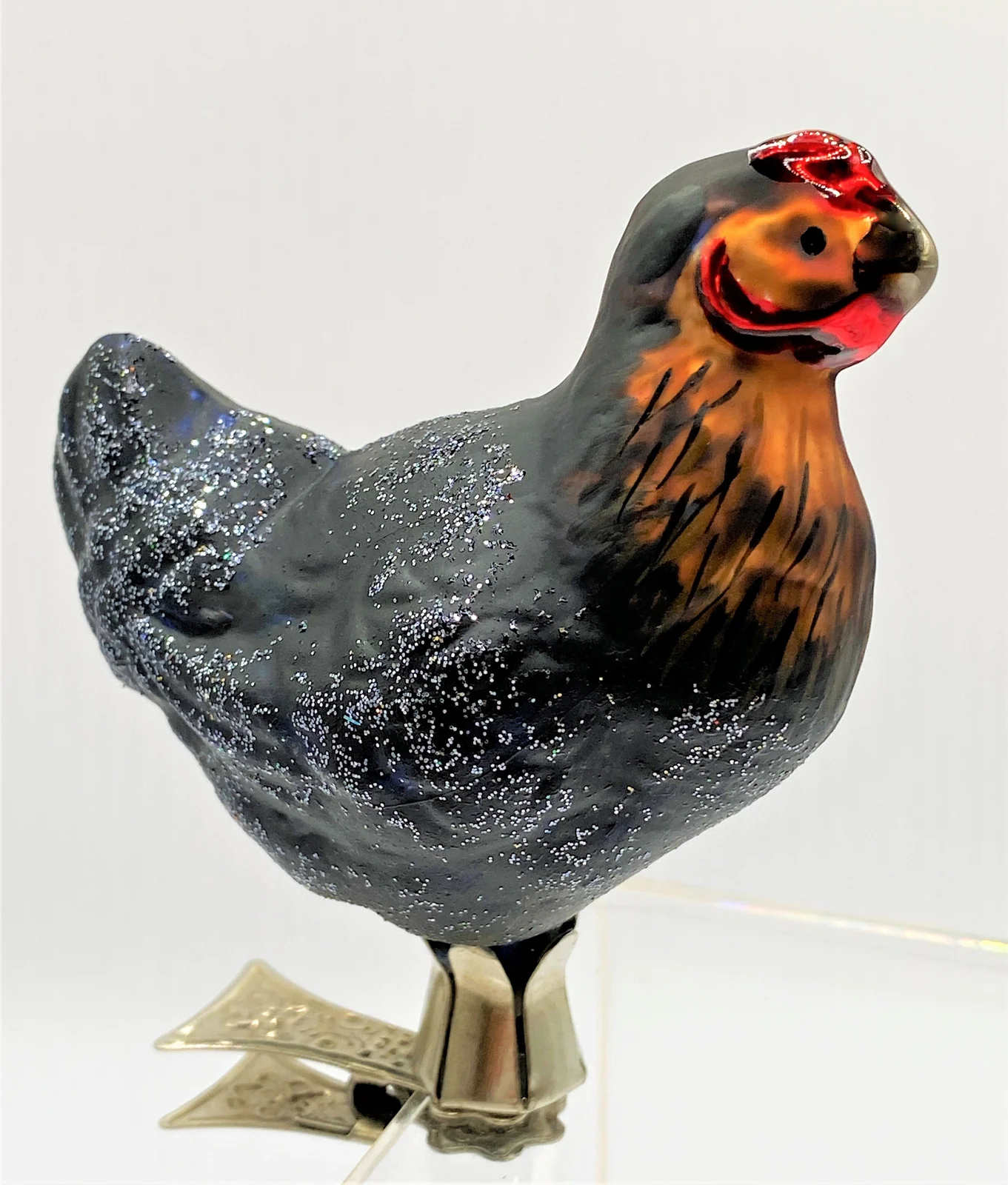 Hanco Huhn braun schwarz auf Clip