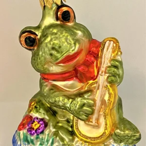 Oberfränkische Fröhlicher Frosch spielt Gitarre