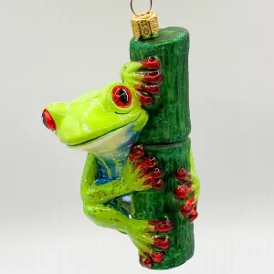 Impuls Lustiger Frosch am Grashalm