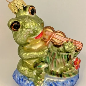 Oberfränkische Fröhlicher Frosch spielt Geige