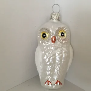 Thüringer Klassische Weihnachts - Eule, Silber Weiss