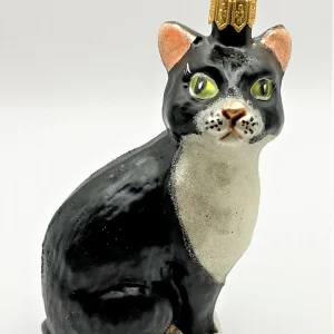 GMC Sitzende schwarze Katze mit weisser Brust