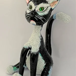 Wiktoria Grosse sitzende schwarze Katze