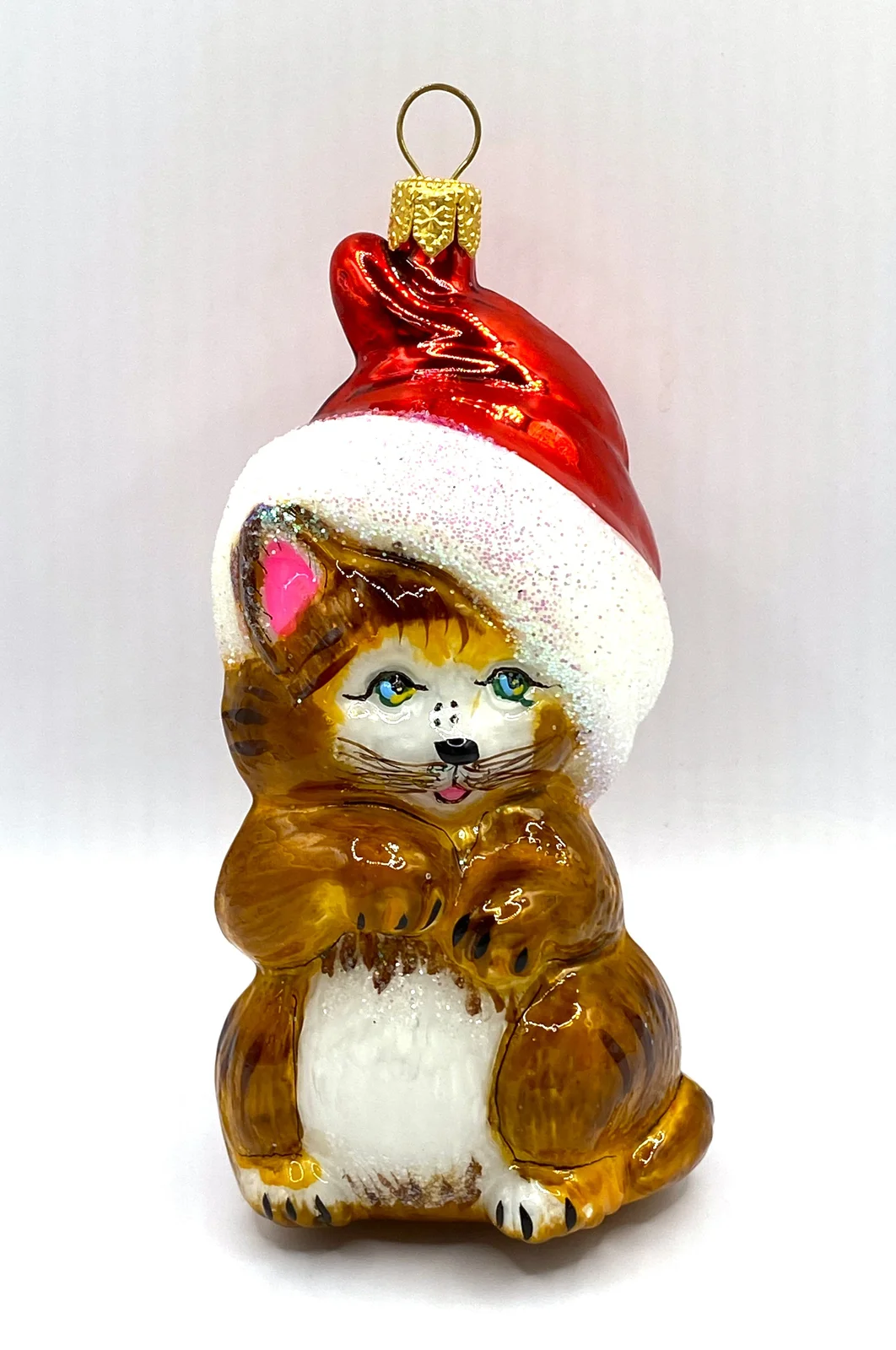 MaxGlass Braune Katze mit Weihnachtsmütze