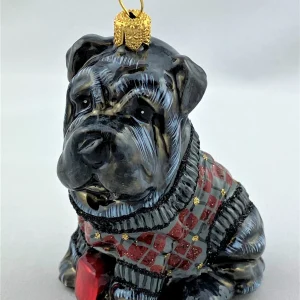 Komozja Schwarzer Sharpei im Karopullover, KOMOZJA MOSTOWSKI