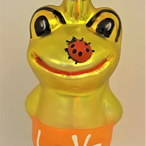 Inge-Glas Froschjunge mit Glückskäfer auf der Nase