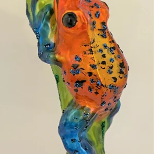 Wiktoria Orange-Blauer Regenwald Frosch auf Clip